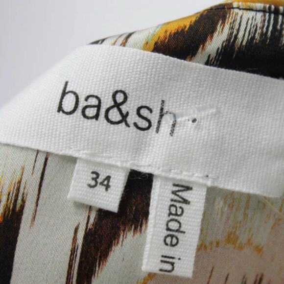 Ba&sh Pom Multicolor Tiger Print Bias Cut Satin Maxi Skirt XS 34 US 2 - Picture 9 of 10